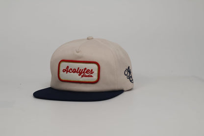 ACOLYTES STUDIO PATCH CAP - WHITE/BLUE