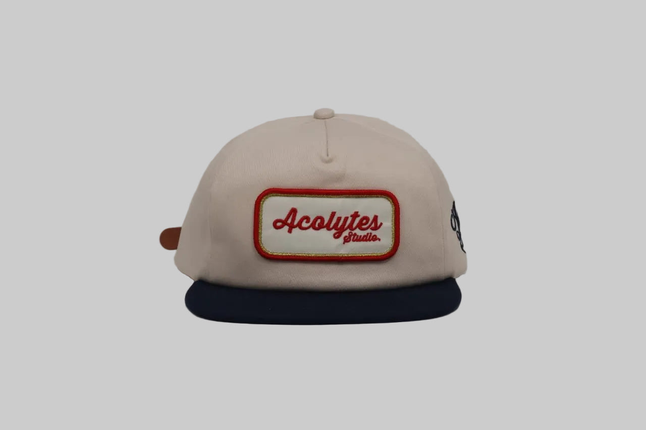 ACOLYTES STUDIO PATCH CAP - WHITE/BLUE